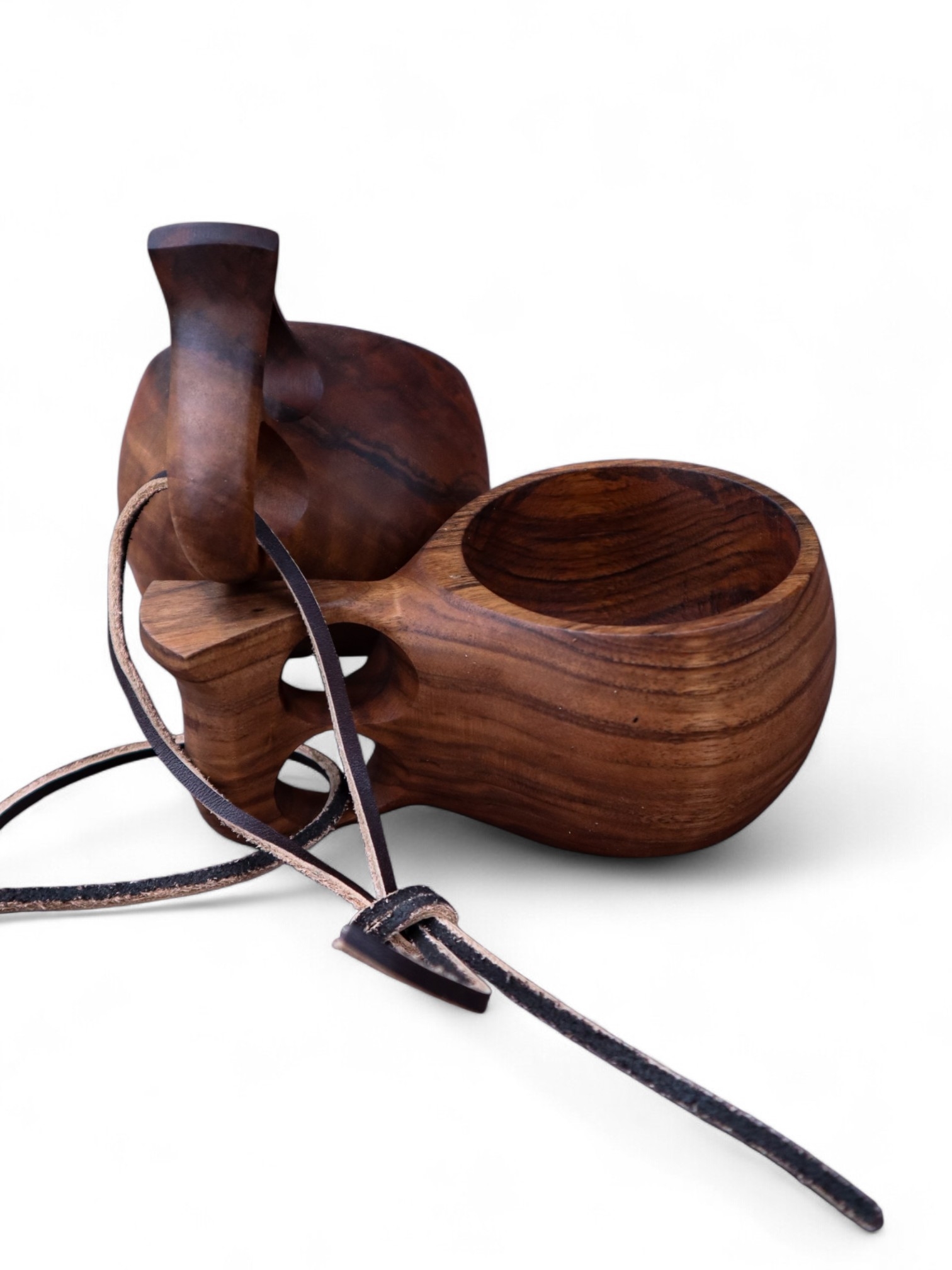 EL YAPIMI KÖK CEVİZ OYMA KUKSA BARDAK